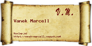 Vanek Marcell névjegykártya